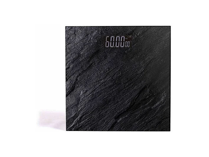 LIVOO DOM382PI - Pese-personne electronique -  Impression pierre -  Plateau en verre -  Pesee jusqua 180 kg -  Precision 100g