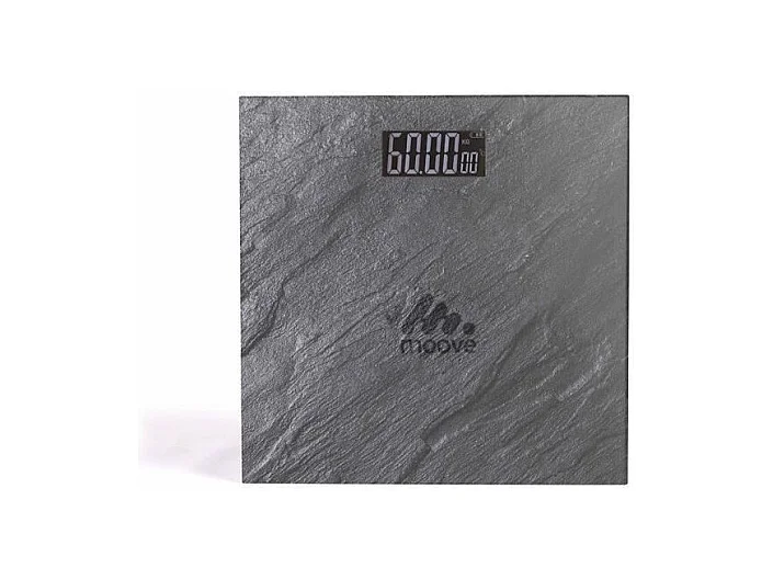 LIVOO DOM382PI - Pese-personne electronique -  Impression pierre -  Plateau en verre -  Pesee jusqua 180 kg -  Precision 100g