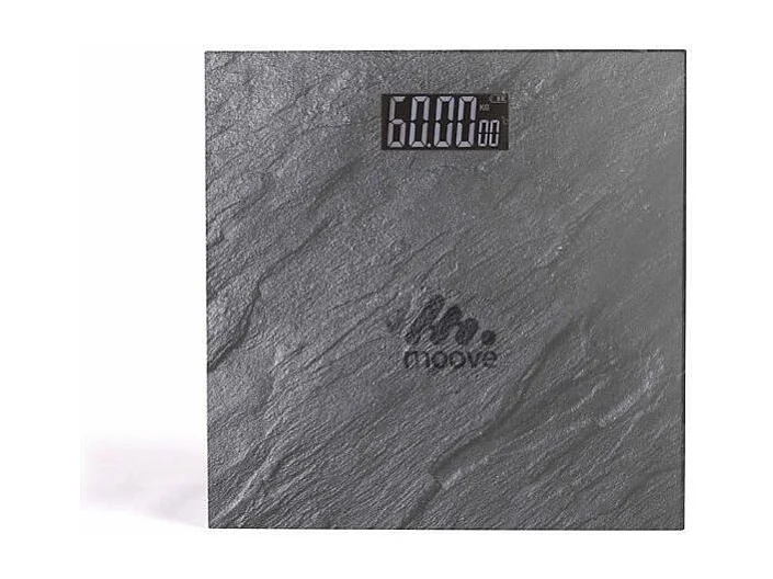 LIVOO DOM382PI - Pese-personne electronique -  Impression pierre -  Plateau en verre -  Pesee jusqua 180 kg -  Precision 100g