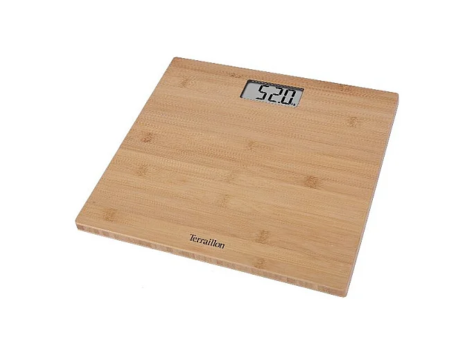 Pèse-personne électronique en bambou ultra-plat 14824 Terrailon - BAMBOOSCALE LCD 150KG 100GR