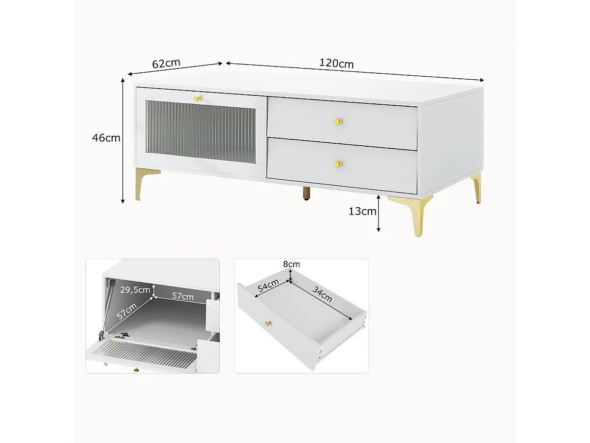 TV-Ständer für 55 Zoll Fernseh mit Schubladen Konsolenschrank Fernsehschrank TV Konsole
