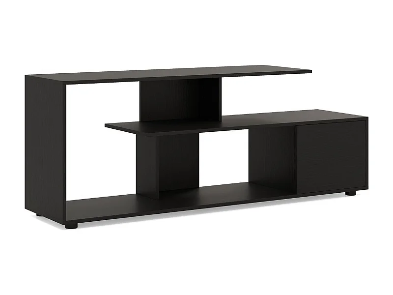 TV-Ständer für Fernseher bis zu 55 Zoll mit Ablageflächen & Schrank TV Schrank Lowboard Schwarz