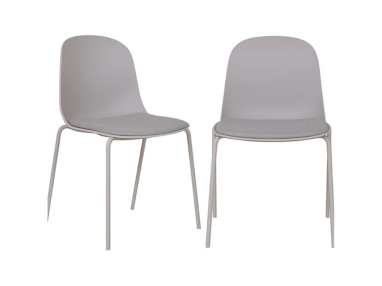 Lot de 2 chaises MADALENA – Gris ou Noir-Gris