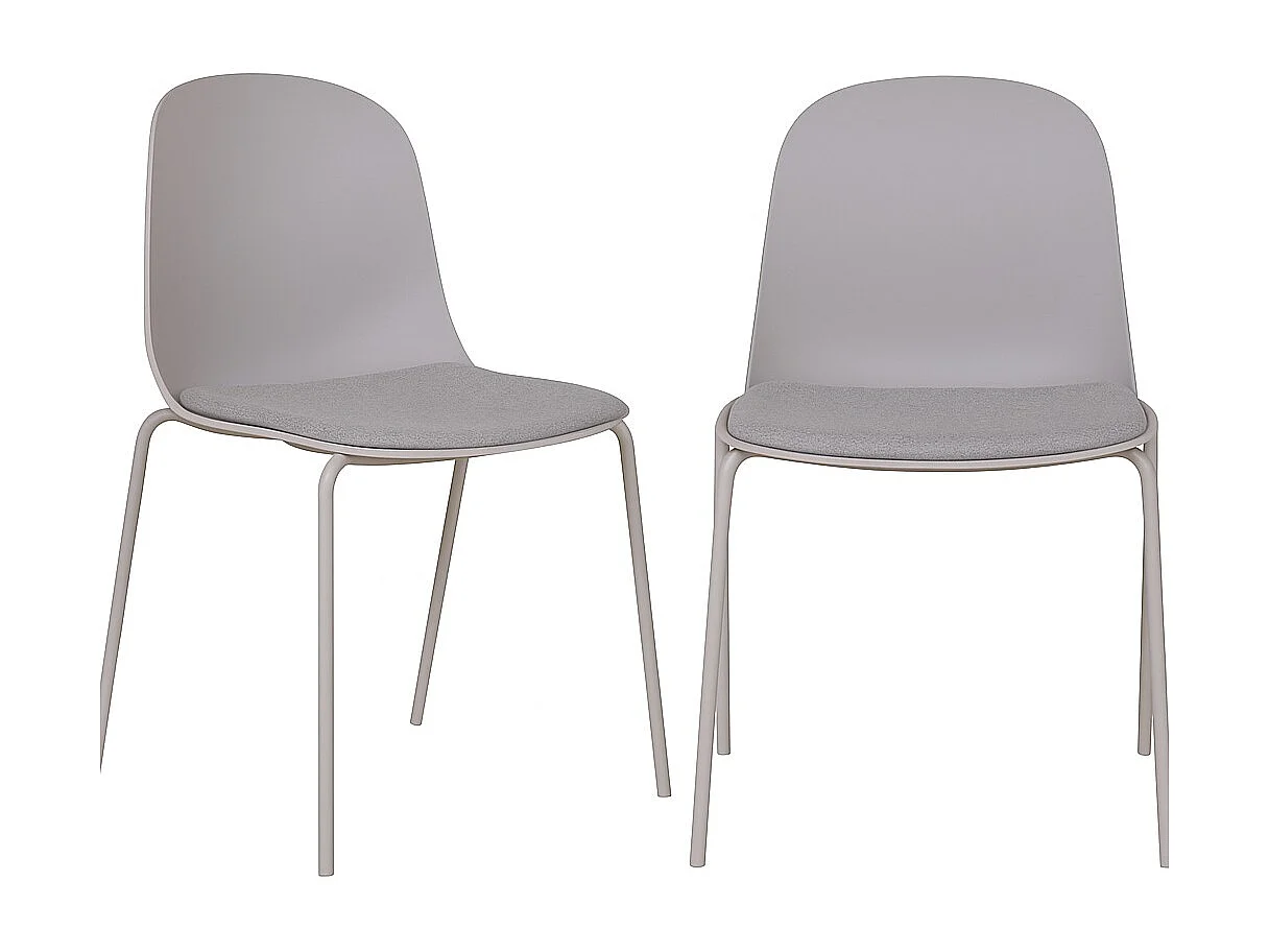 Lot de 2 chaises MADALENA – Gris ou Noir-Gris