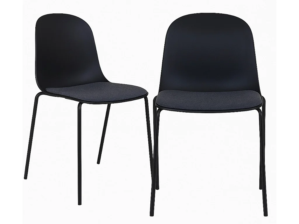 Lot de 2 chaises MADALENA – Gris ou Noir-Gris