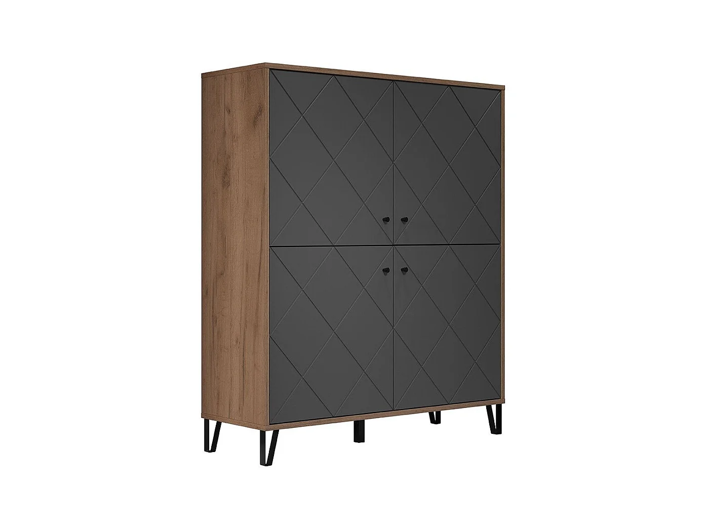 Montez dressoir 4 deuren, grafiet.