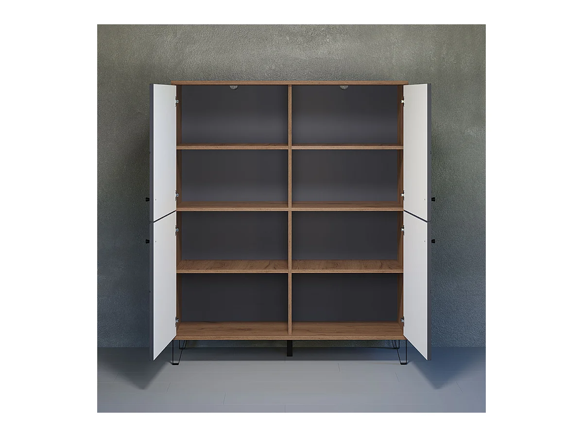 Montez dressoir 4 deuren, grafiet.