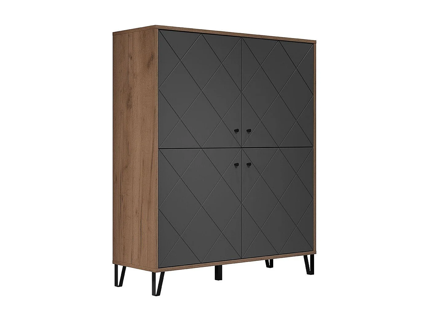 Montez dressoir 4 deuren, grafiet.