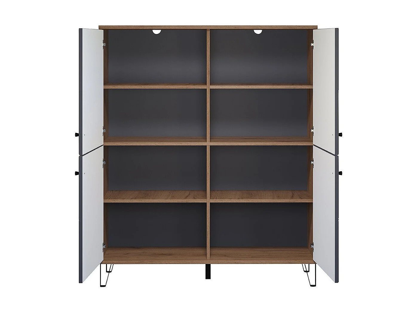 Montez dressoir 4 deuren, grafiet.