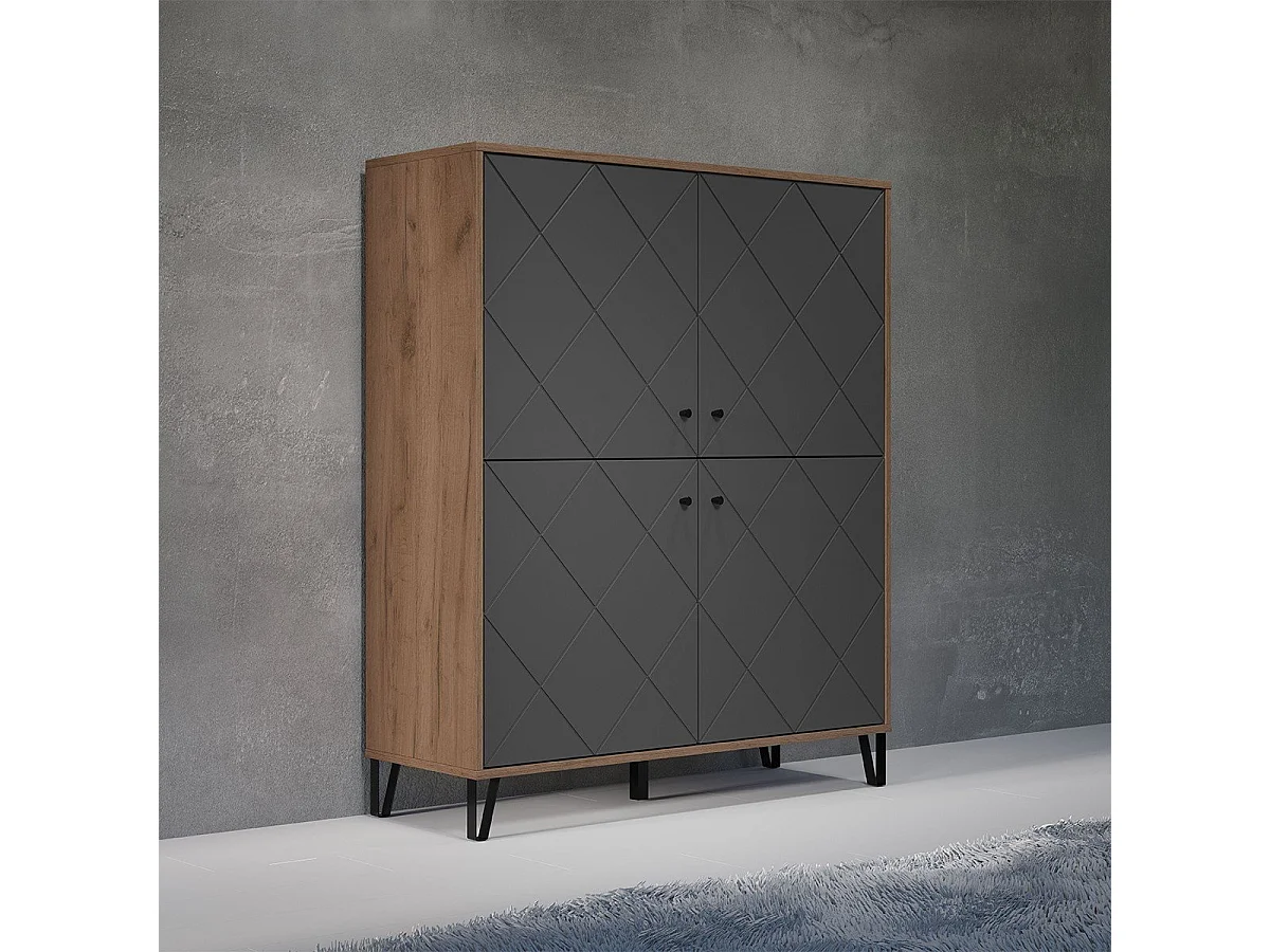 Montez dressoir 4 deuren, grafiet.