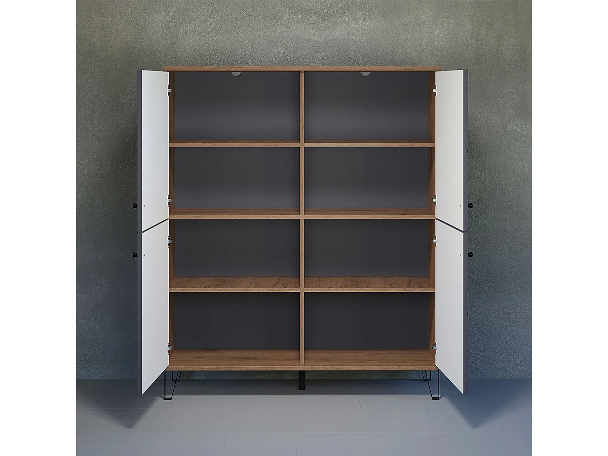 Montez dressoir 4 deuren, grafiet.