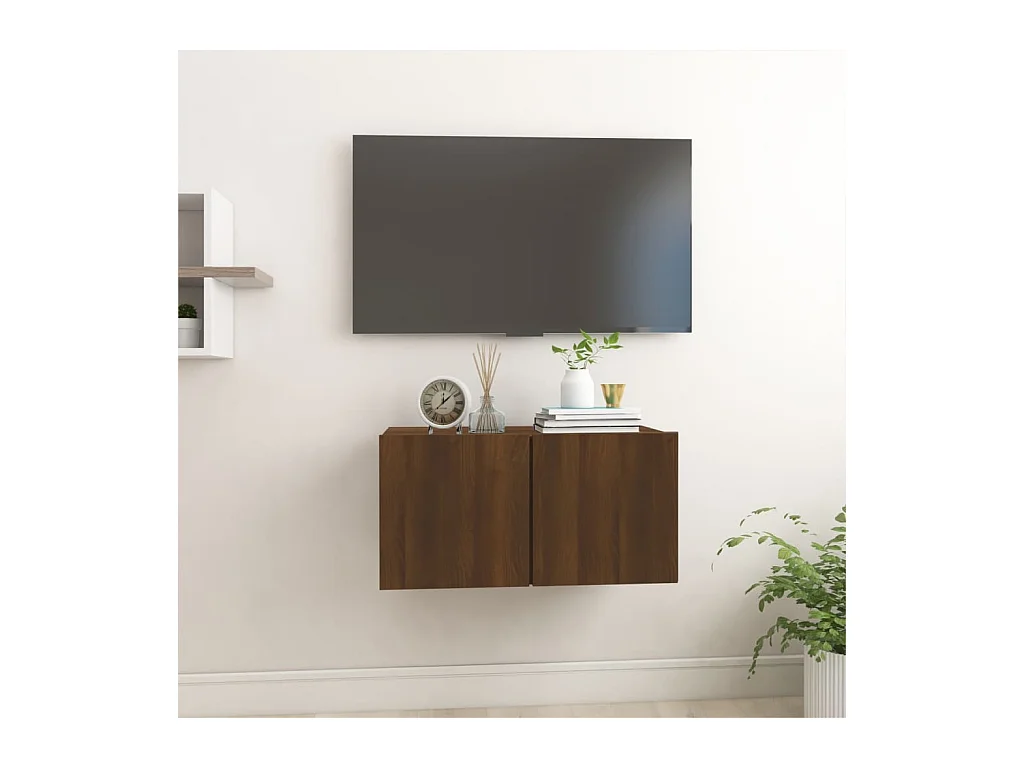 Armoire | Banc TV suspendue Chêne marron 60x30x30 cm Bois d'ingénierie