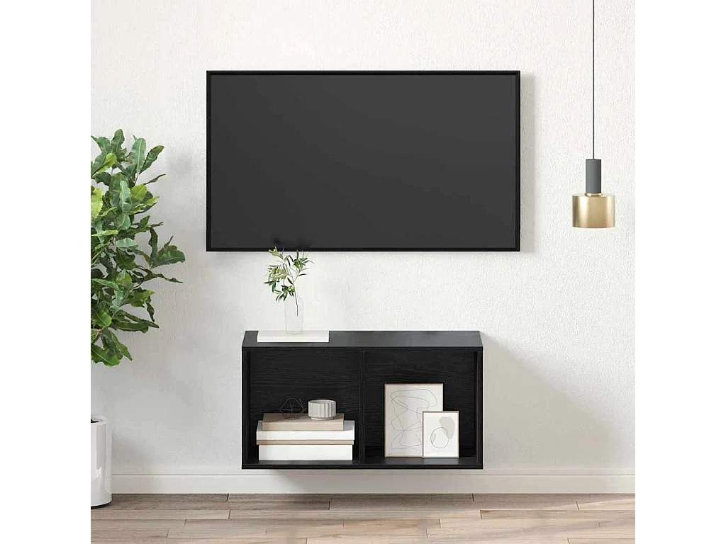 Armario de TV | Mueble TV | Mueble de salón Roble negro 37 x 37 x 72 cm Madera contrachapada