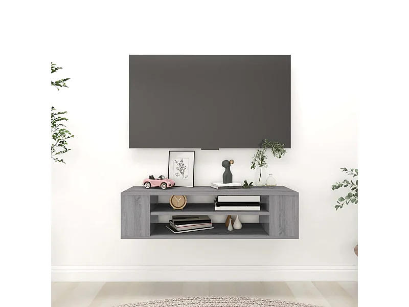 Pensile Porta TV | Armadietto TV | Mobile TV Grigio Sonoma 100x30x26,5 cm Legno Multistrato