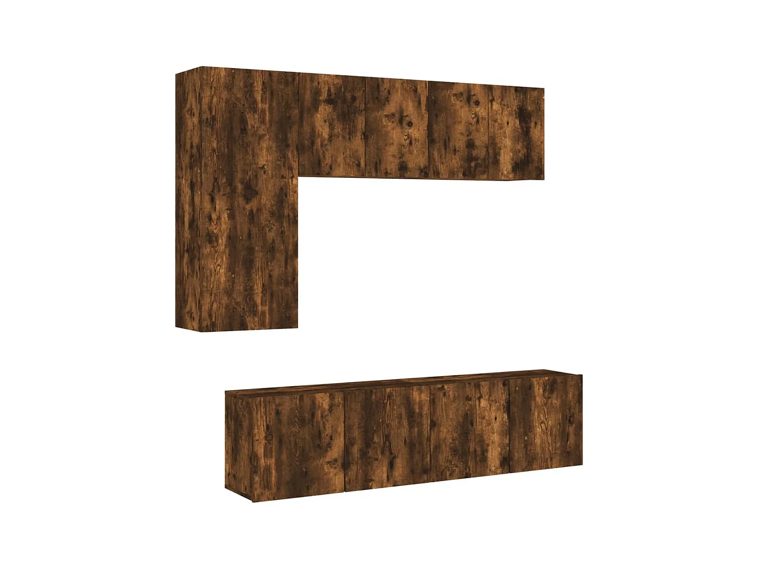 Muebles de TV | Gabinetes de TV |  Muebles de salón de pared 5 pzas madera ingeniería roble ahumado