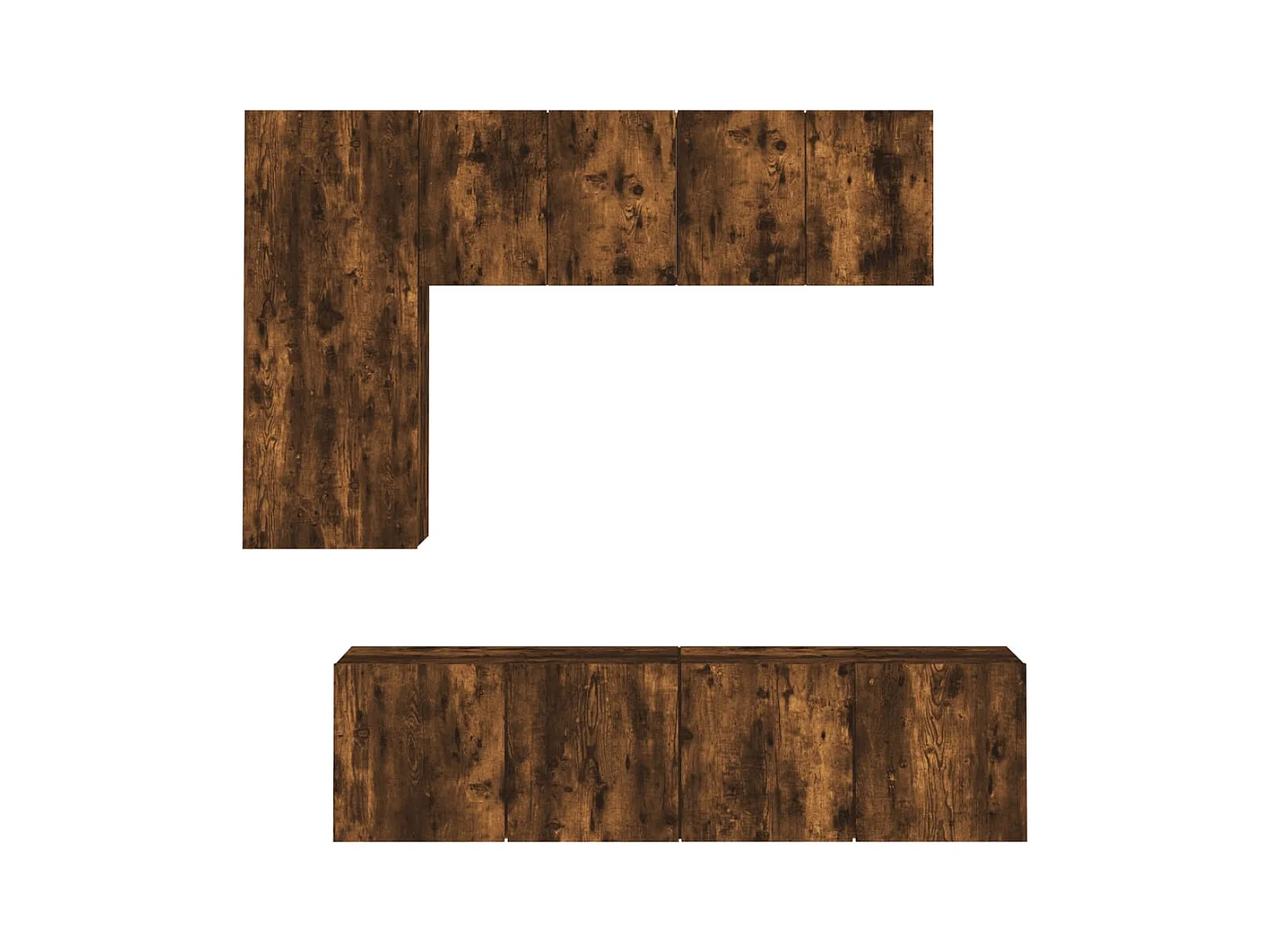 Muebles de TV | Gabinetes de TV |  Muebles de salón de pared 5 pzas madera ingeniería roble ahumado