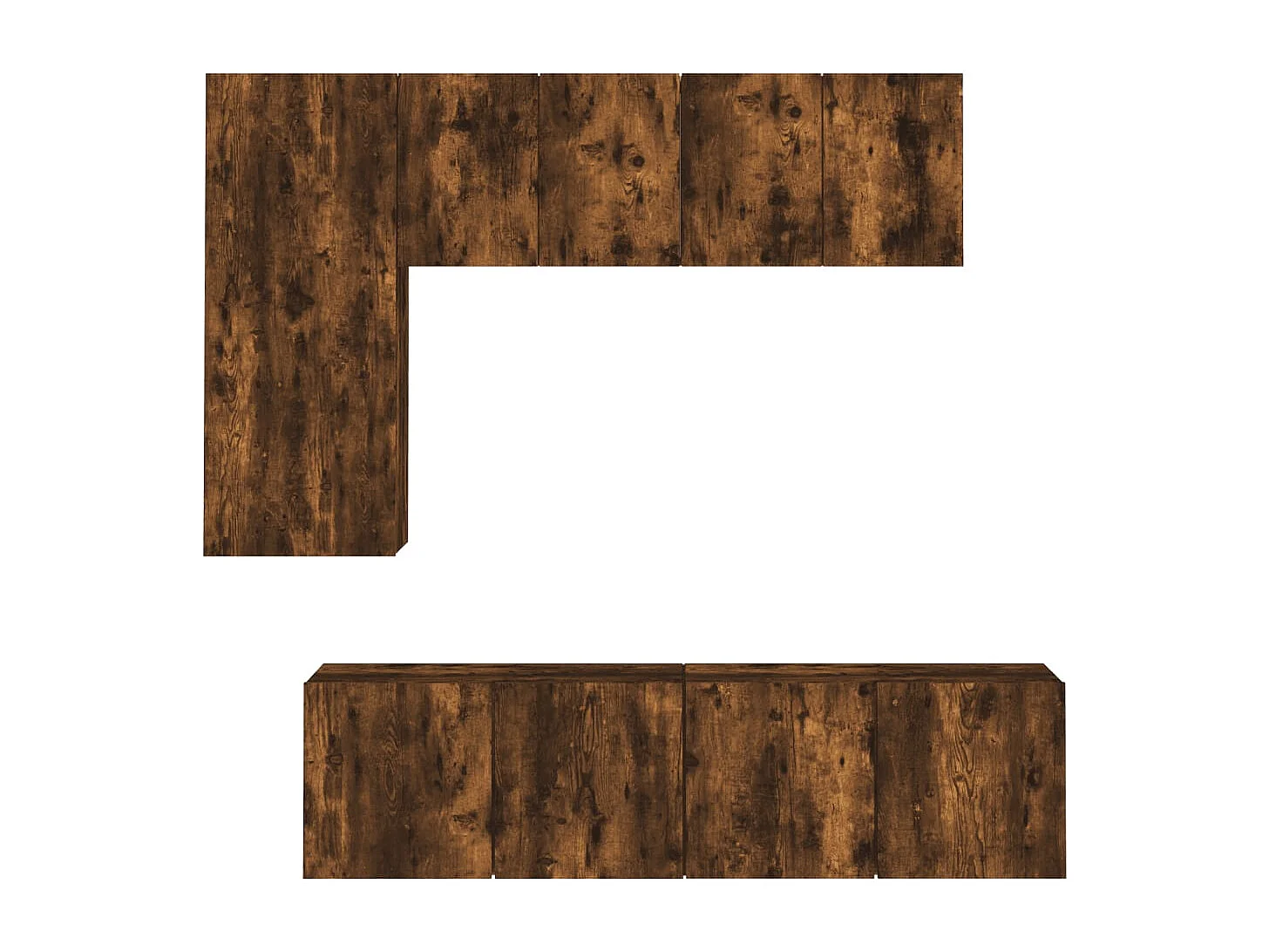Unités murales TV | Bancs TV | Armoires TV 5 pcs chêne fumé bois d'ingénierie