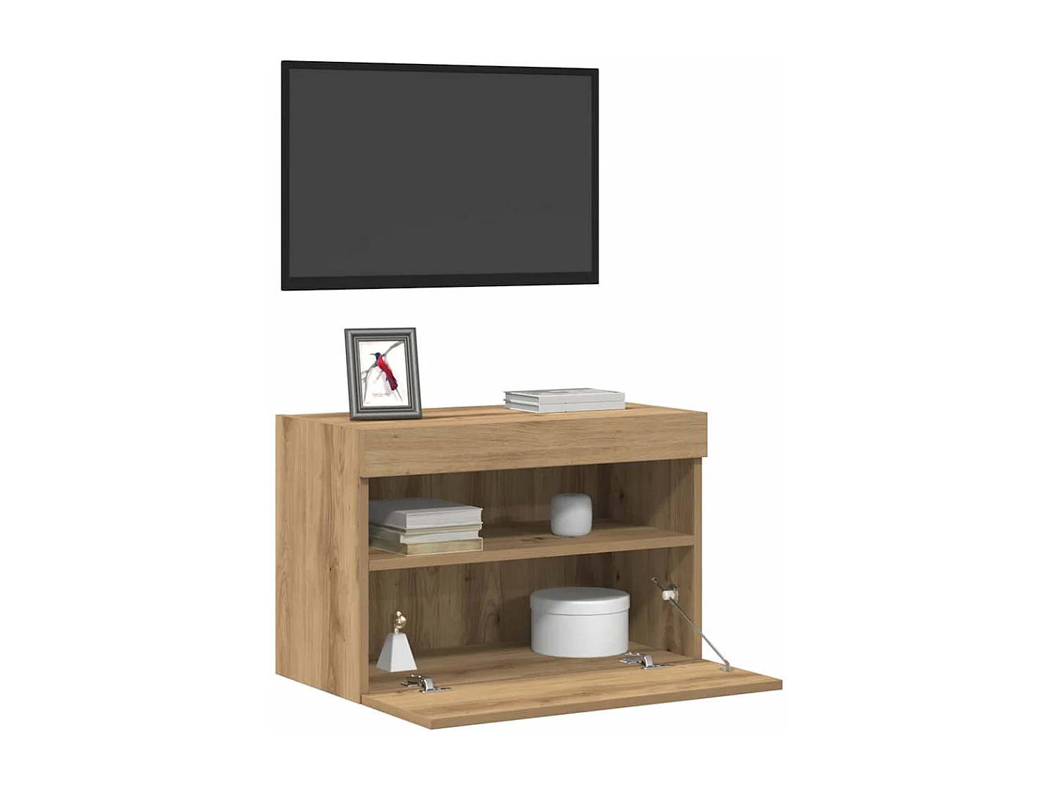 Tv-wandmeubelen | Tv-Banken | TV-kasten 2 st met LED 60x30x40 cm artisanaal eiken