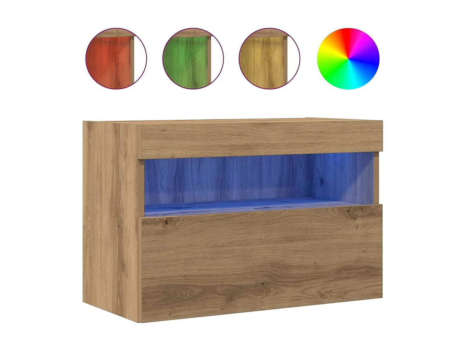 Tv-wandmeubelen | Tv-Banken | TV-kasten 2 st met LED 60x30x40 cm artisanaal eiken