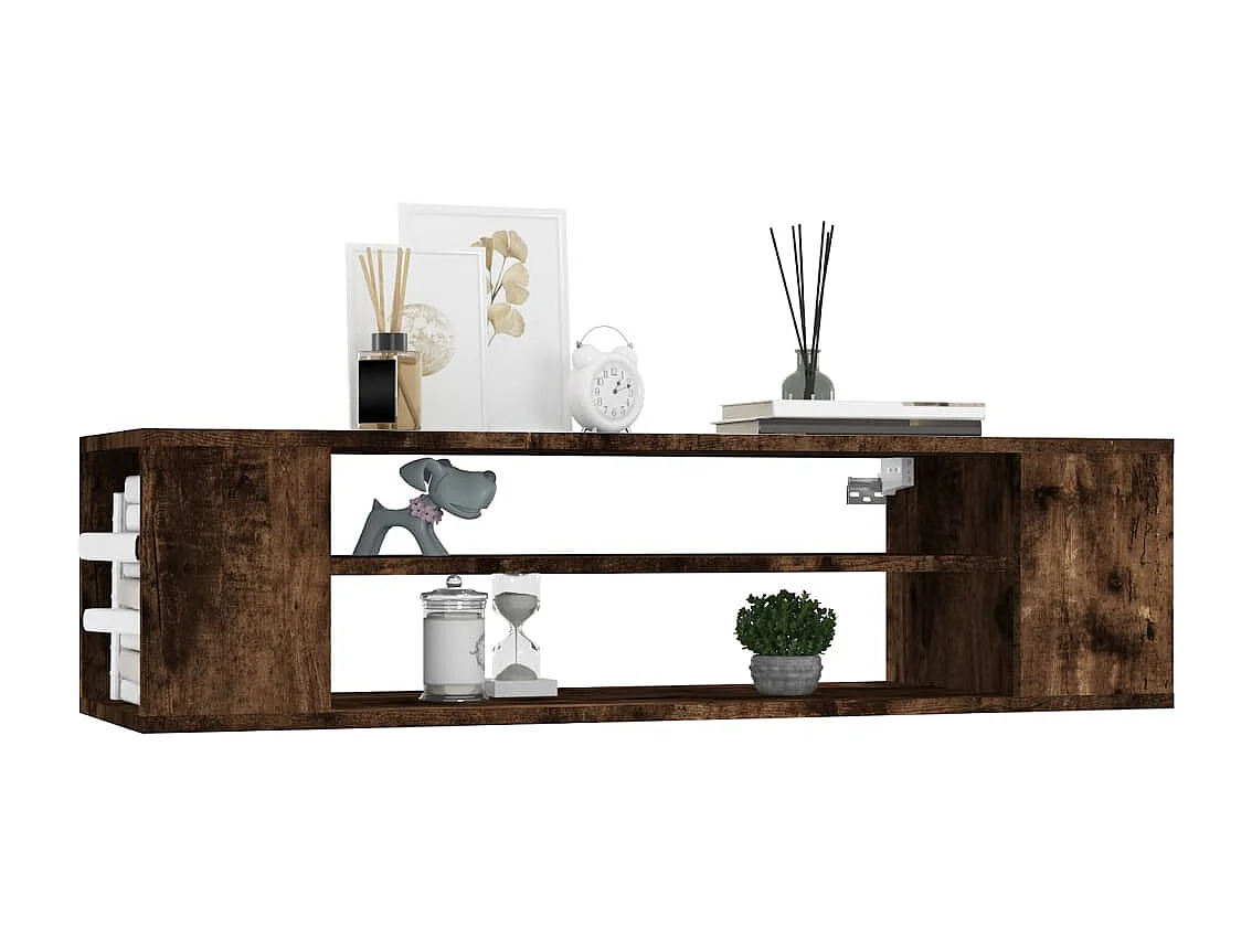 Tv-hangMeubel | TV-kast | Tv-Bank 100x30x26,5 cm bewerkt hout gerookt eikenkleurig