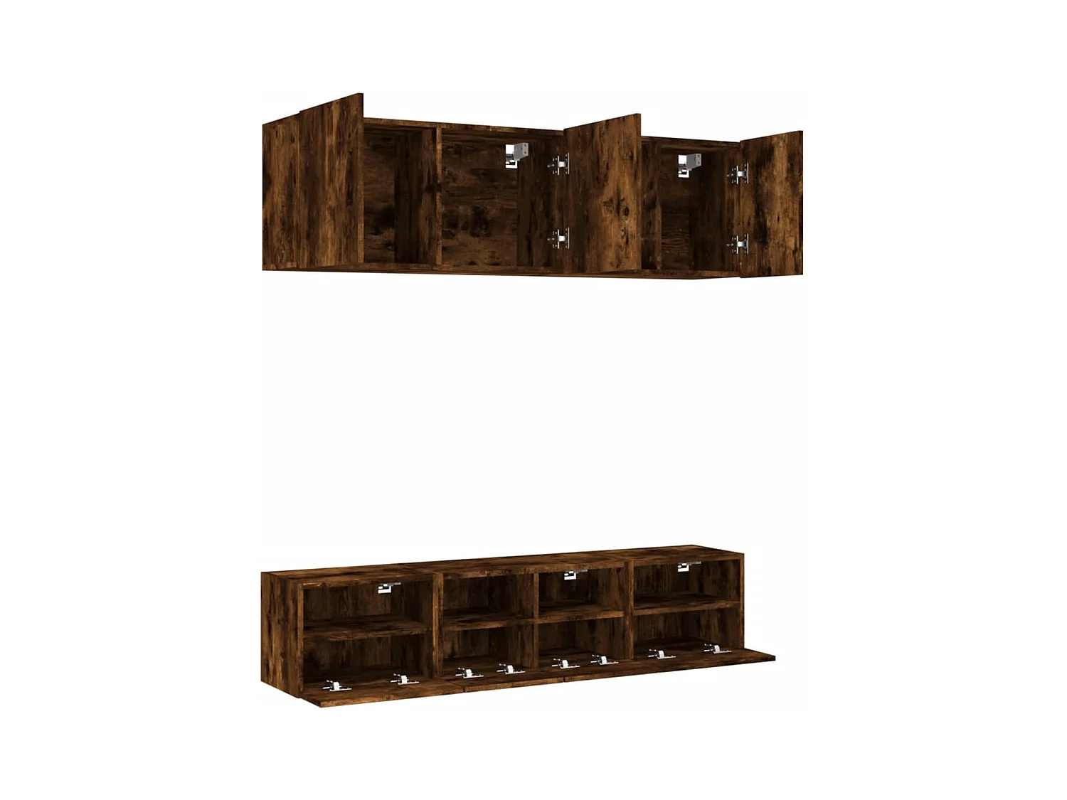 Muebles de TV | Gabinetes de TV |  Muebles de salón de pared 5 pzas madera ingeniería roble ahumado