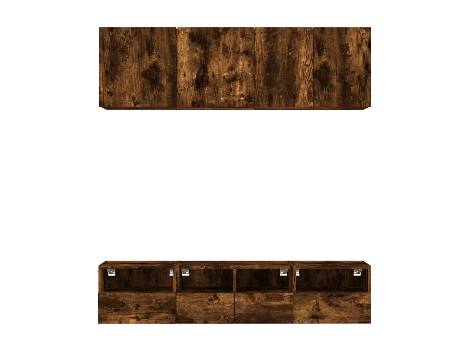 Unités murales TV | Bancs TV | Armoires TV 5 pcs chêne fumé bois d'ingénierie