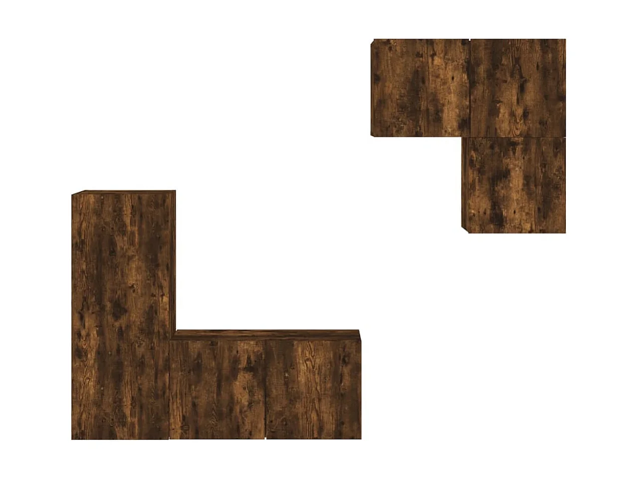Unités murales TV | Bancs TV | Armoires TV 4 pcs chêne fumé bois d'ingénierie