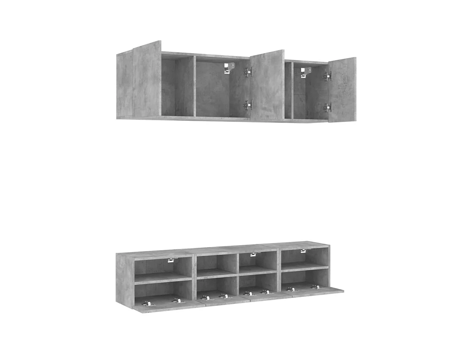 Muebles de TV | Gabinetes de TV |  Muebles de salón de pared 5 pzas madera ingeniería gris hormigón