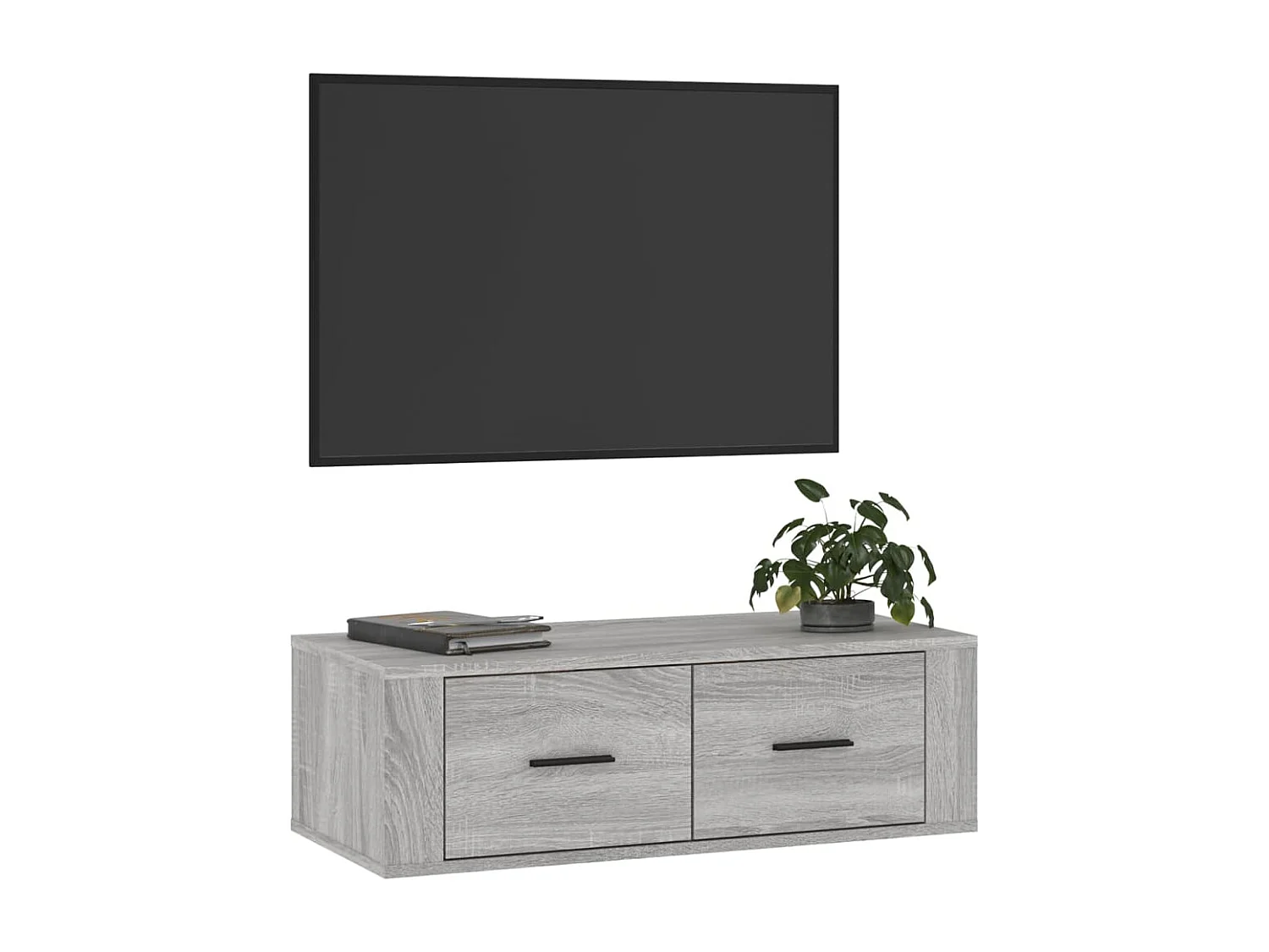Armoire | Banc TV suspendue Sonoma gris 80x36x25 cm Bois d'ingénierie