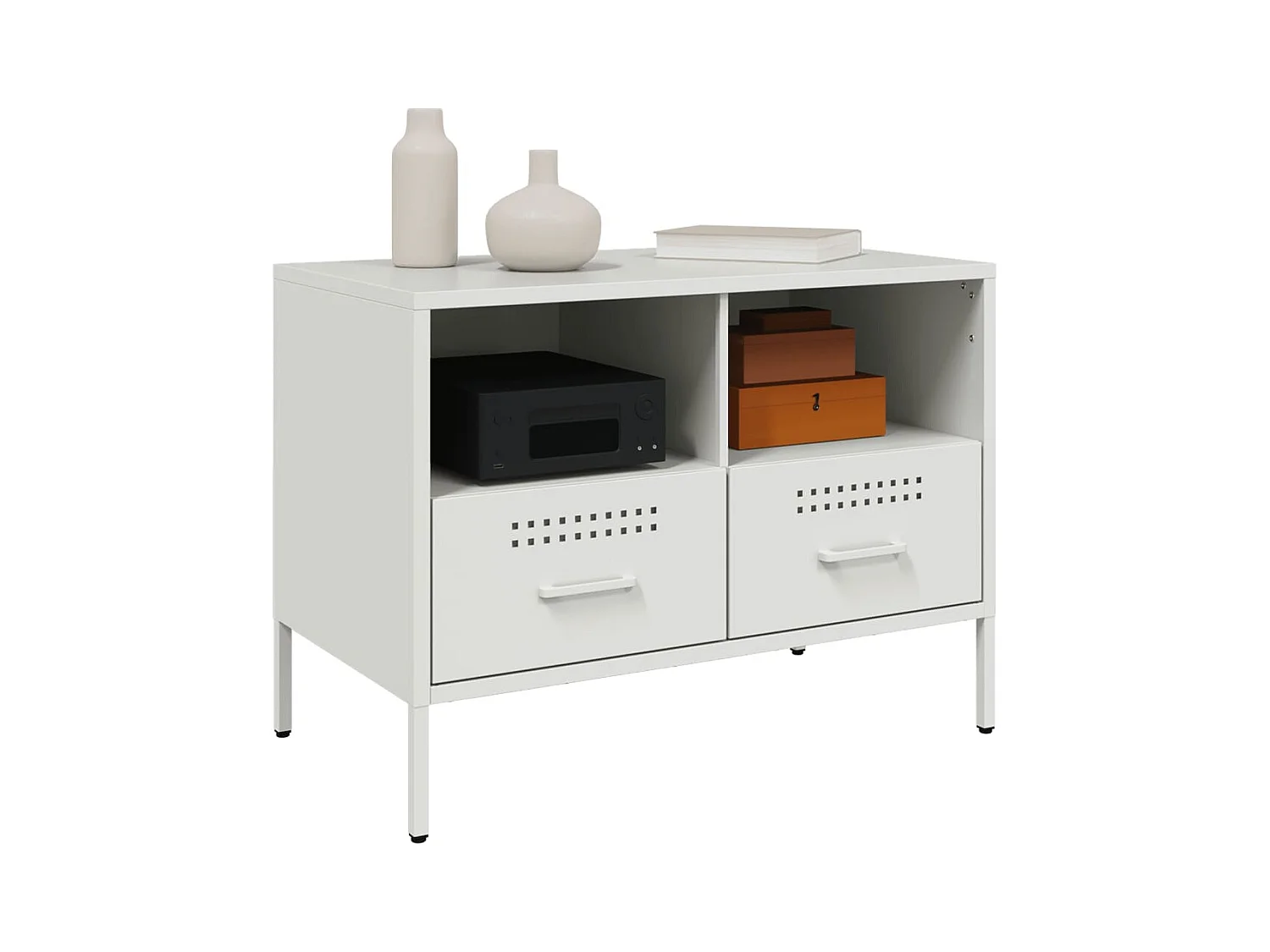 Mueble para TV  | Gabinete de TV |  Mueble de salón acero blanco 68x39x50,5 cm