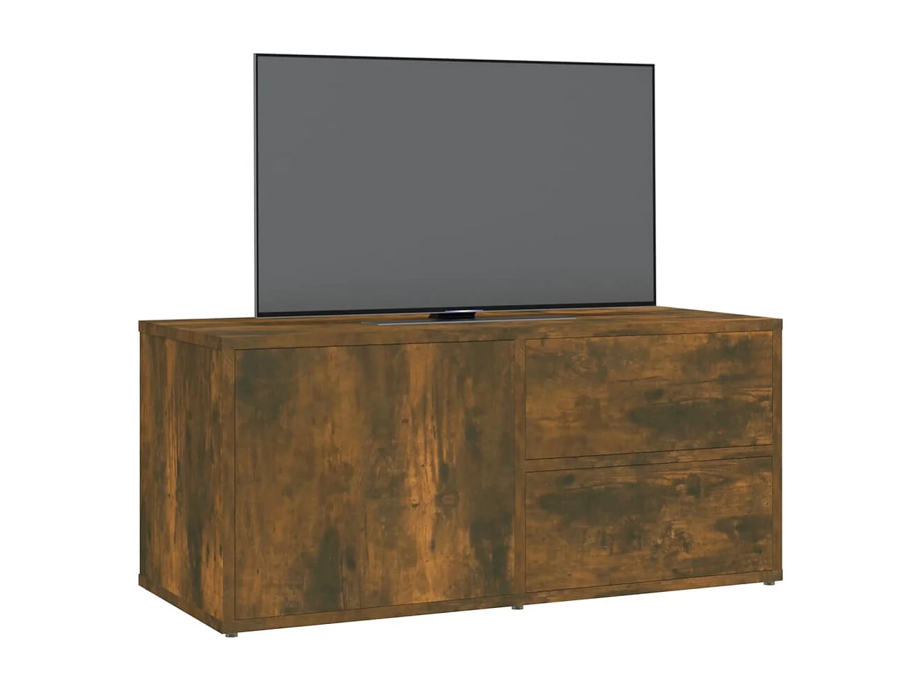 Meuble TV | Banc TV | Armoire TV Chêne fumé 80x34x36 cm Bois d'ingénierie