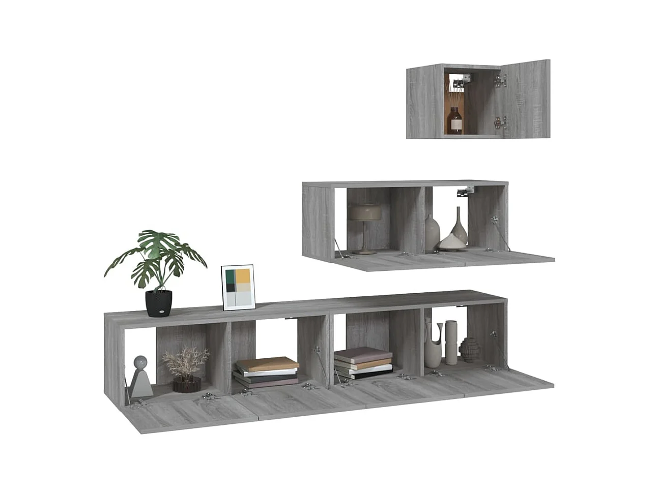Ensemble de meubles TV | Bancs TV | Armoires TV 4 pcs Sonoma gris Bois d'ingénierie