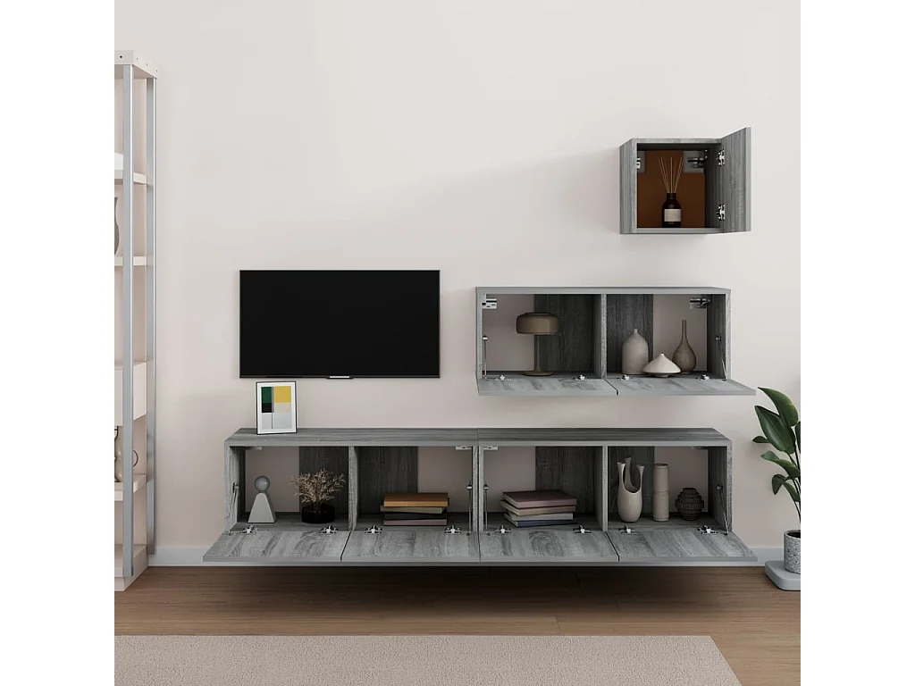 Ensemble de meubles TV | Bancs TV | Armoires TV 4 pcs Sonoma gris Bois d'ingénierie