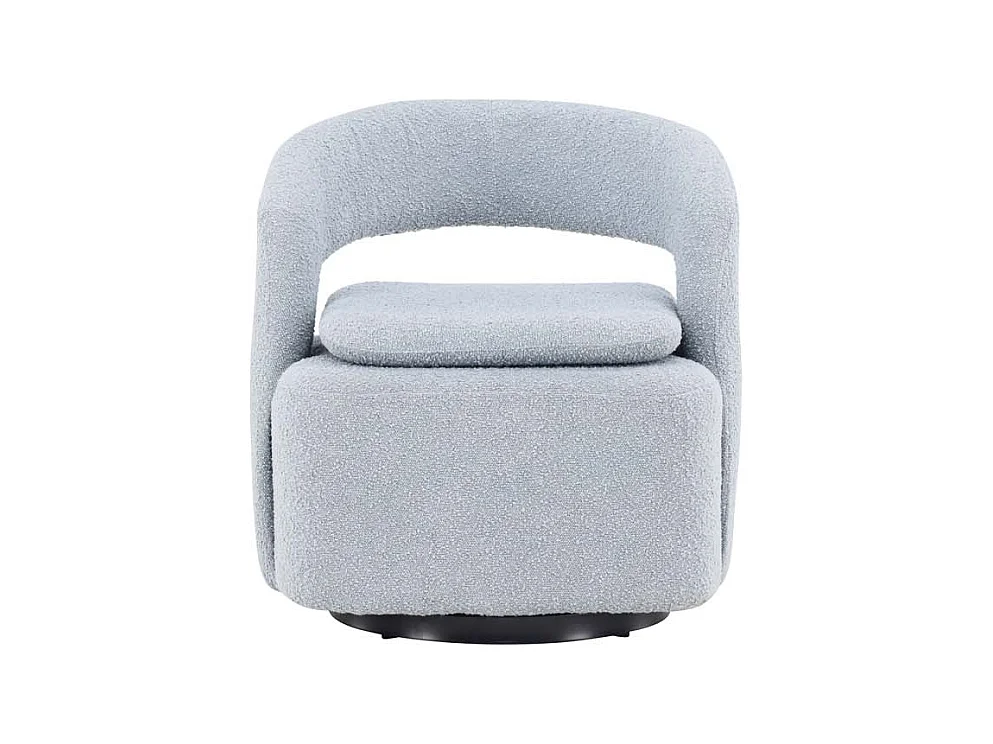 Fauteuil Design Bouclette "Laurel" 75cm Bleu Clair