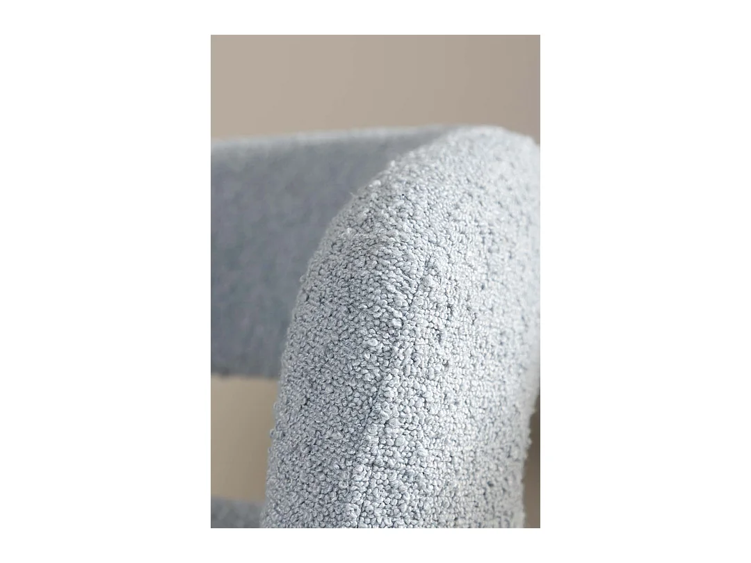 Fauteuil Design Bouclette "Laurel" 75cm Bleu Clair