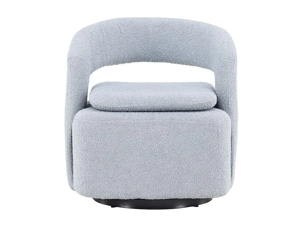 Fauteuil Design Bouclette "Laurel" 75cm Bleu Clair