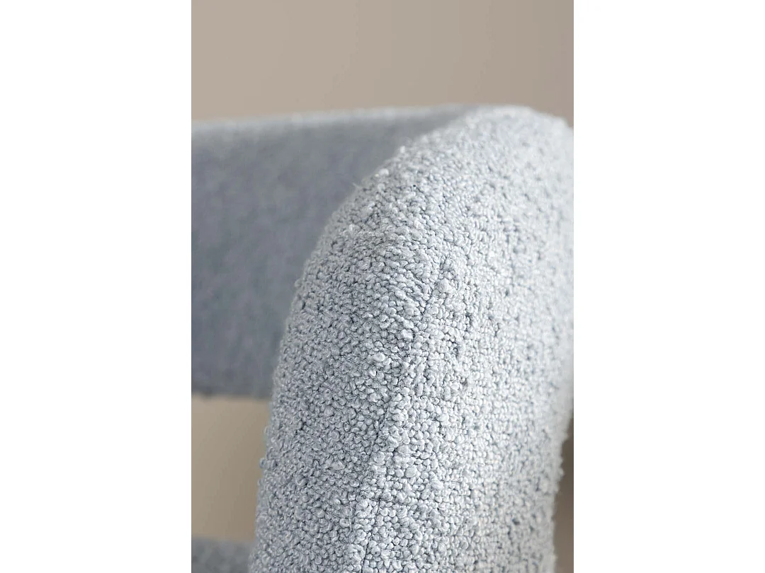 Fauteuil Design Bouclette "Laurel" 75cm Bleu Clair