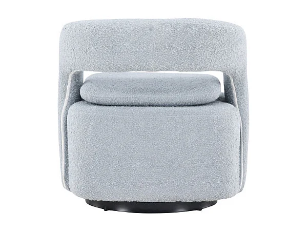 Fauteuil Design Bouclette "Laurel" 75cm Bleu Clair