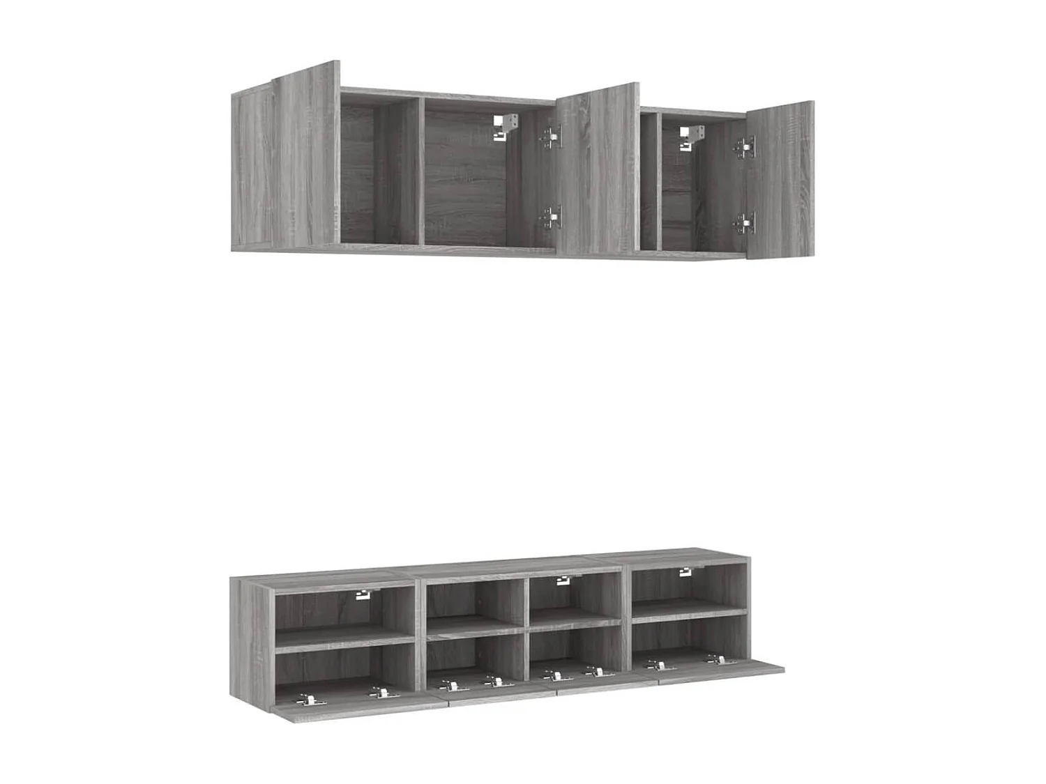 Unités murales TV | Bancs TV | Armoires TV 5 pcs sonoma gris bois d'ingénierie