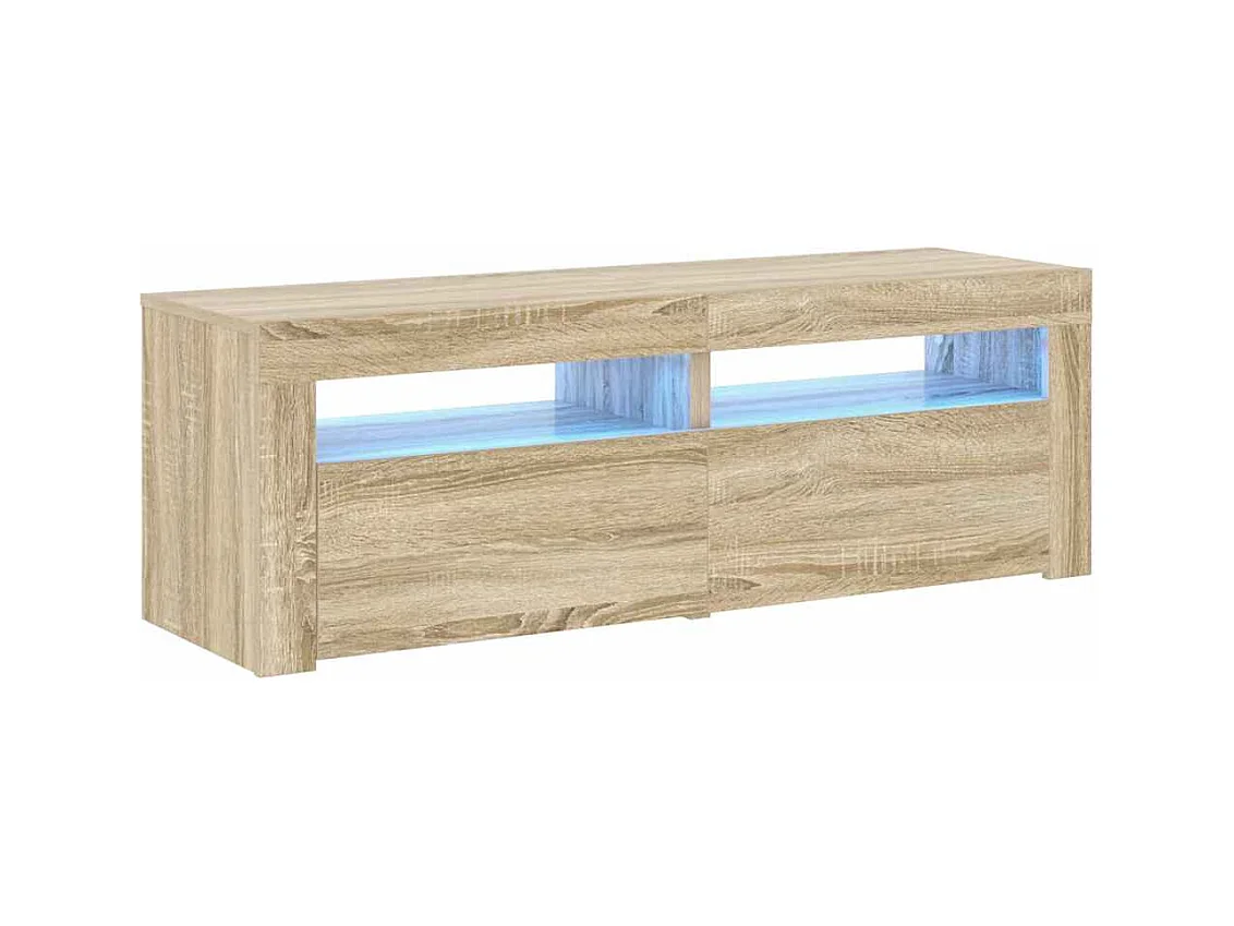 Mueble de TV | Mueble de salón con luces LED roble Sonoma 120x35x40 cm