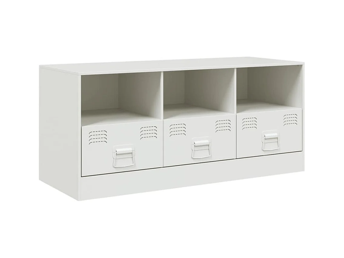Mueble para TV  | Gabinete de TV |  Mueble de salón de acero blanco 99x39x44 cm