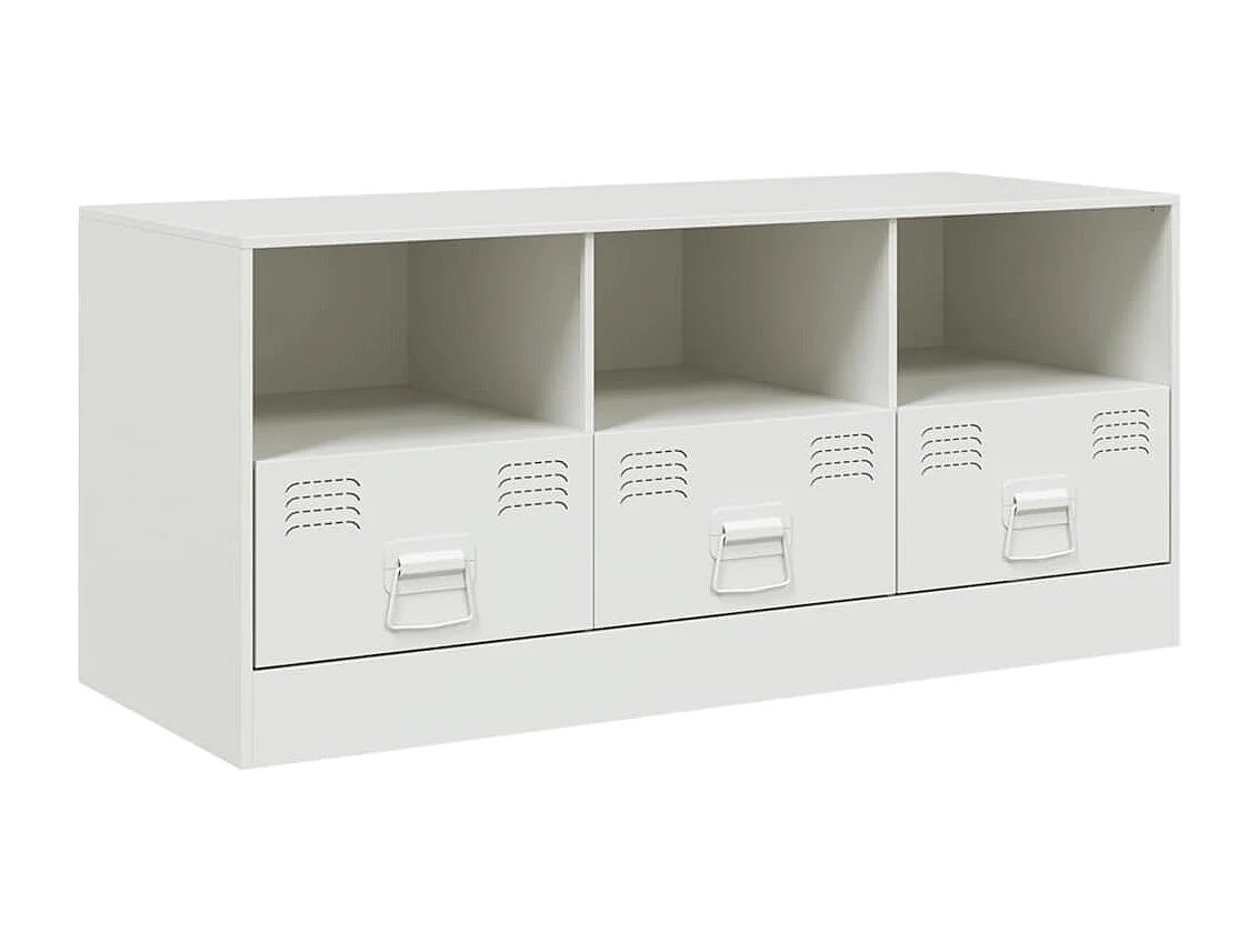 Meuble TV | Banc TV | Armoire TV blanc 99x39x44 cm acier