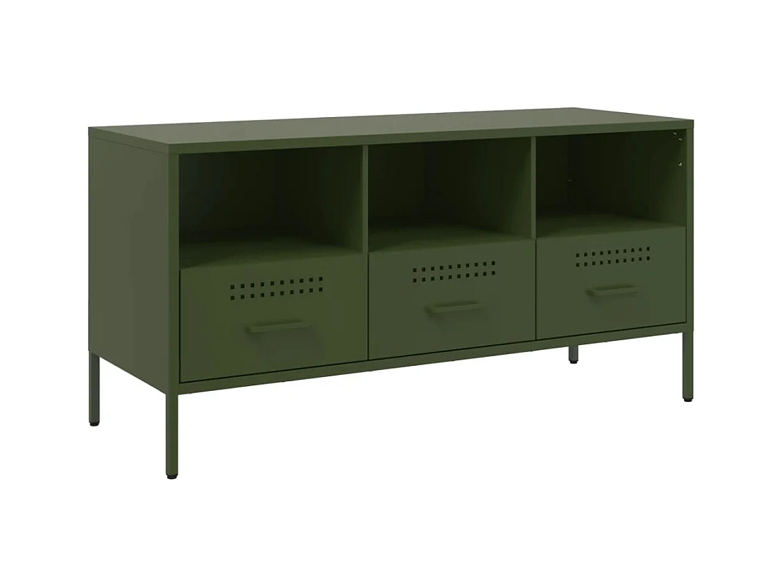 Mueble para TV  | Gabinete de TV |  Mueble de salón acero verde oliva 100,5x39x50,5 cm