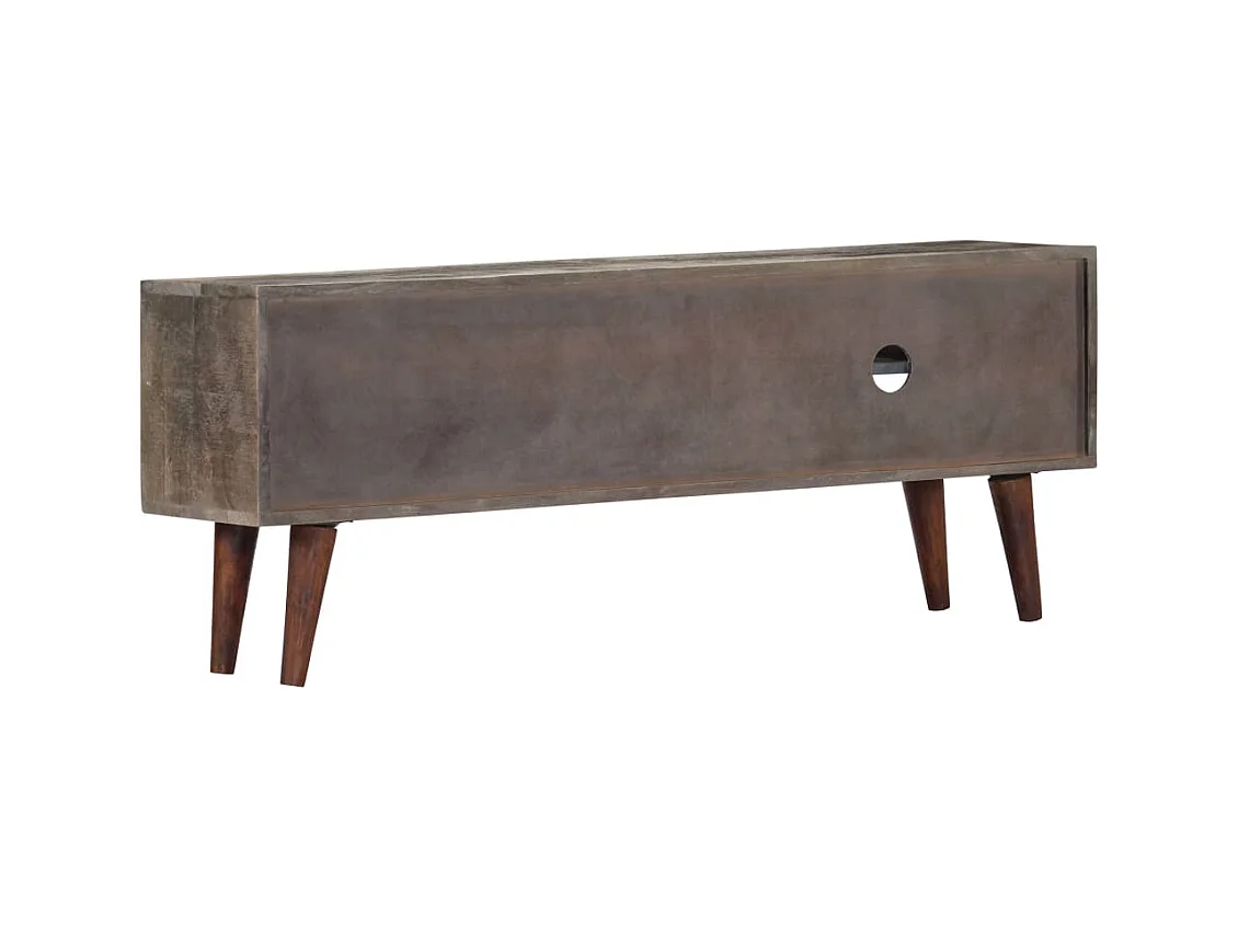 Meuble TV | Banc TV | Armoire TV Gris 130x30x46 cm Bois massif de manguier brut