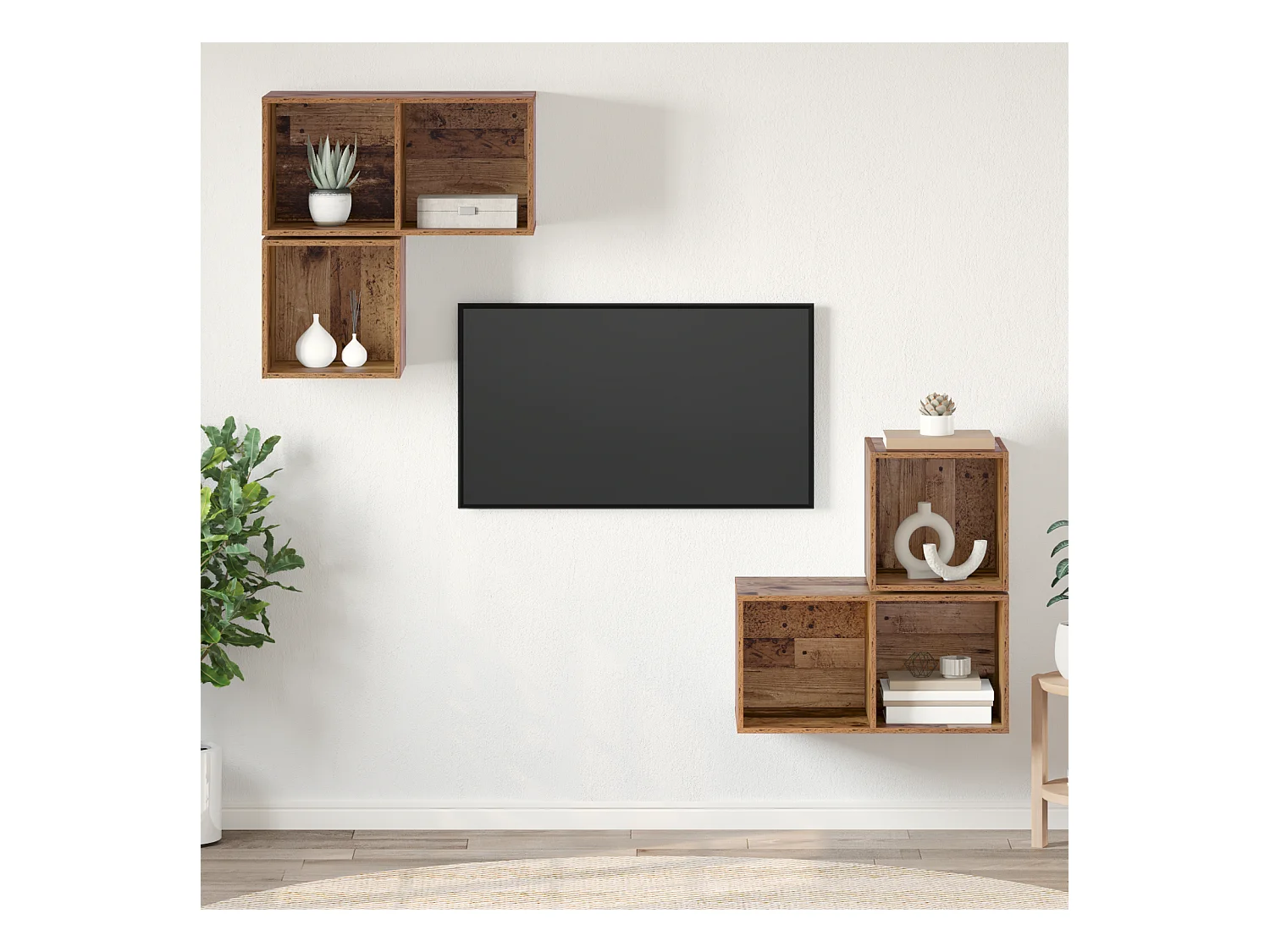 Conjunto de Mueble de TV | Mueble de salón 4 pcs Madera vieja 37 x 37 x 72 cm