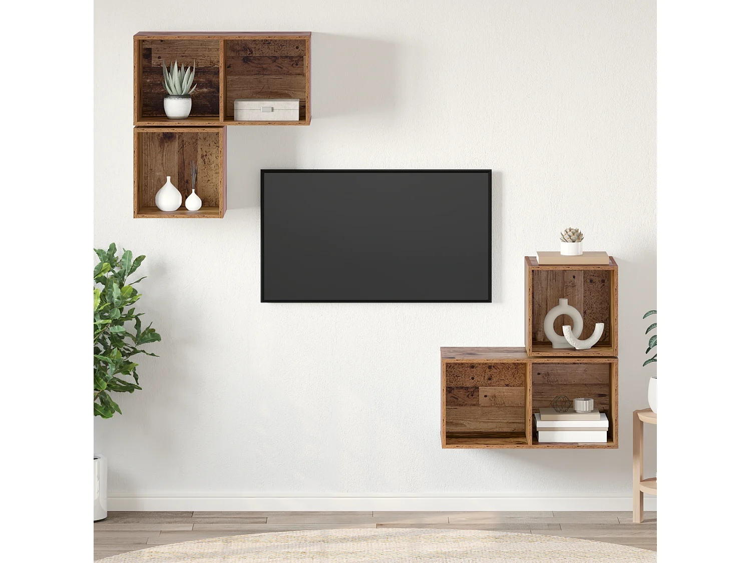 Conjunto de Mueble de TV | Mueble de salón 4 pcs Madera vieja 37 x 37 x 72 cm