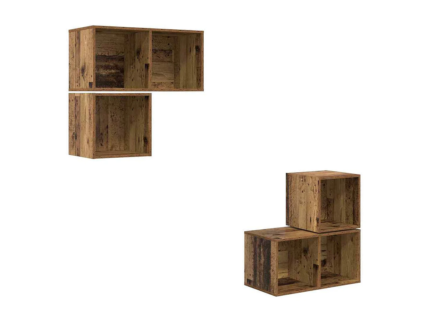 Conjunto de Mueble de TV | Mueble de salón 4 pcs Madera vieja 37 x 37 x 72 cm