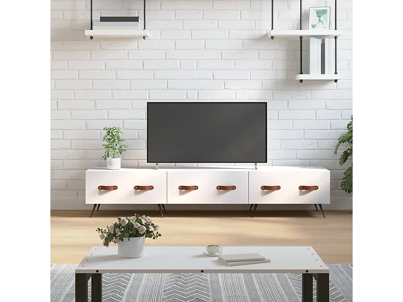Mueble de TV | Mueble de salón madera de ingeniería blanco 150x36x30 cm