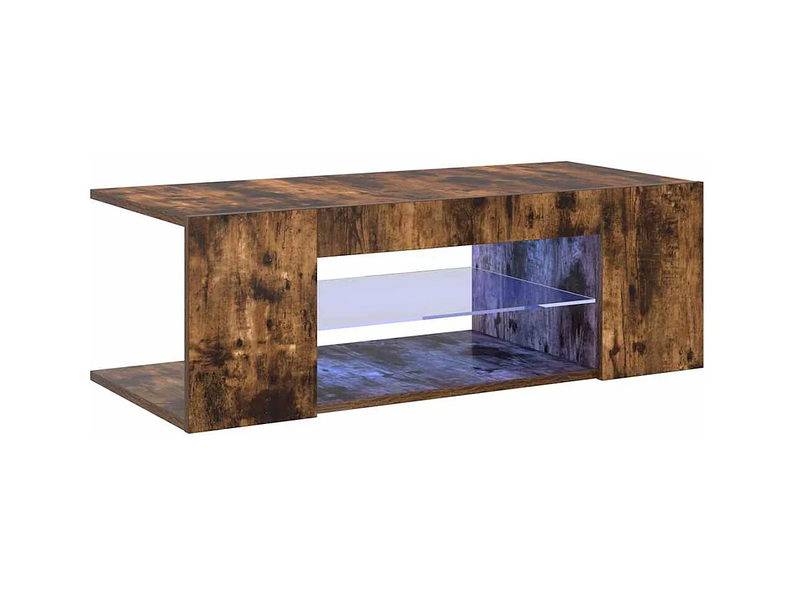 Mueble de TV | Mueble de salón con luces LED color roble ahumado 90x39x30 cm