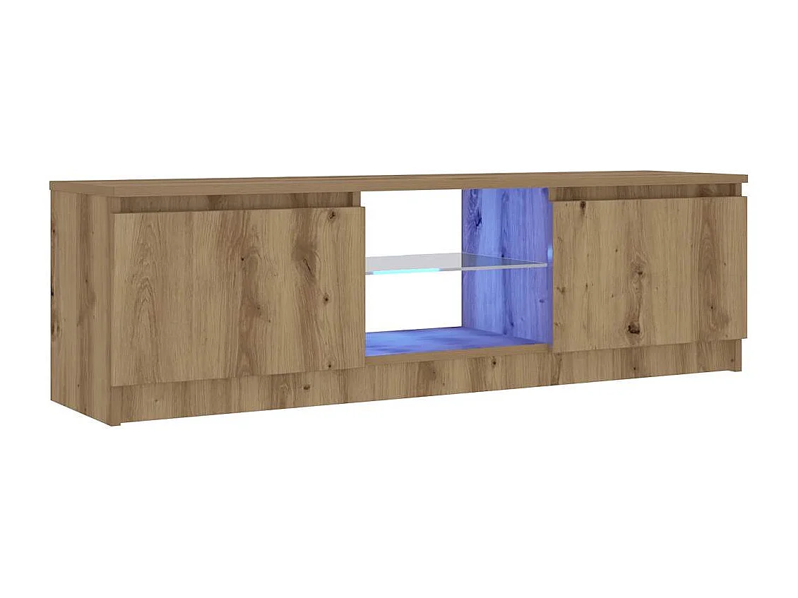 Mueble de TV | Mueble de salón luces LED madera roble artisan 120x30x36 cm